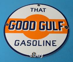 Plaque d'affichage en porcelaine pour station-service Vintage Gulf Gasoline