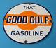 Plaque D'affichage En Porcelaine Pour Station-service Vintage Gulf Gasoline