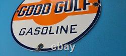 Plaque d'affichage en porcelaine pour station-service Vintage Gulf Gasoline