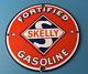 Plaque D'annonce Vintage Skelly Gasoline En Porcelaine Pour Station-service De Pompe à Essence.