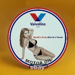 Plaque d'enseigne de pompe à essence Vintage Vaivoline Gasoline en porcelaine pour station-service automobile
