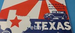 Plaque d'enseigne de pompe de station-service du Texas en porcelaine pour essence humble vintage