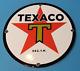 Plaque D'enseigne De Pompe De Station-service Texane En Porcelaine De Carburant Vintage Texaco Gasoline