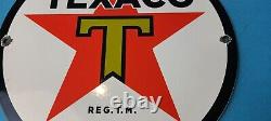 Plaque d'enseigne de pompe de station-service texane en porcelaine de carburant Vintage Texaco Gasoline