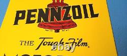 Plaque d'enseigne en porcelaine pour pompe à essence de station-service Vintage Pennzoil Motor Oils