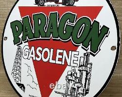 Plaque de pompe à essence en porcelaine Paragon Vintage Gas Station Oil Service