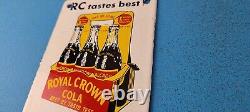 Plaque de pompe à essence en porcelaine Vintage Royal Crown Cola - affiche de boisson