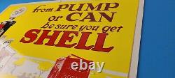 Plaque de pompe à essence en porcelaine Vintage Shell Gasoline pour station-service