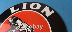 Plaque de pompe à essence en porcelaine pour station-service Vintage Lion Gasoline