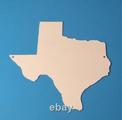 Plaque de pompe à essence vintage en porcelaine blanche de l'État du Texas