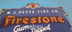 Plaque de pompe de station-service en porcelaine de pneus Vintage Firestone