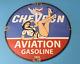 Plaque De Station-service En Porcelaine Vintage Chevron Gasoline Pour Pompe à Carburant D'aviation