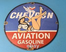 Plaque de station-service en porcelaine Vintage Chevron Gasoline pour pompe à carburant d'aviation