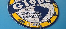 Plaque de station-service en porcelaine Vintage Globe Gasoline Universal Service Pump Plate Sign