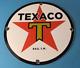 Plaque De Station-service En Porcelaine Vintage Texaco Gasoline Gas Oil Texas.