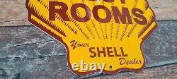 Plaque de station-service en porcelaine de la pompe à essence vintage Shell Gasoline.