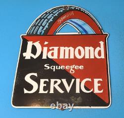 Plaque de station-service vintage en porcelaine pour pompes à essence avec logo diamanté pour automobile