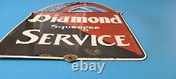 Plaque de station-service vintage en porcelaine pour pompes à essence avec logo diamanté pour automobile