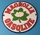 Plaque En Porcelaine Vintage Magnolia Gasoline Pour Pompe à Essence De Station-service