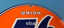 Plaque publicitaire en porcelaine de la station-service de la Vintage Union 76 Gasoline