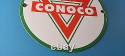 Plaque publicitaire en porcelaine pour pompe à essence Vintage Conoco Gasoline pour station-service