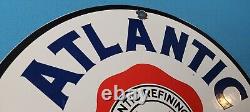 Plaque publicitaire vintage en porcelaine pour pompe de station-service Atlantic essence