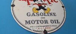 Plaque vintage de pompe à essence en porcelaine pour station-service de Gaz de l'Atlantique 12