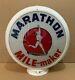 Pump Service Vintage Marathon Gaz Globe Lumière Lentille En Verre Garage Station Huile