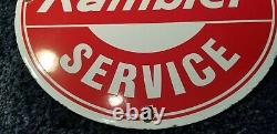Rambler Automobile Service Station Gaz Porcelaine Concessionnaire Vintage Style Signe