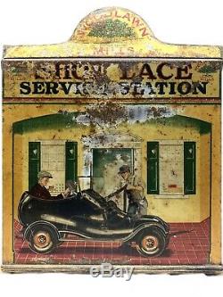 Rare Woodlawn Mills De 1920 Shoe Lace Service Station Pays Afficher Magasin