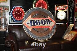Scarce 1950s Hoood Tires 48 Metal Sig Service Station Gaz Oil Ford Chevy Arrow