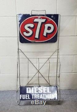 Service Stp Vintage Diesel Fuel Treatment Display Stand Oil Gas Station