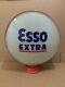 Service Vintage Programme Esso Extra Pompe À Gaz Globe Lumière Lentille En Verre Garage Station Tiger