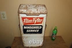 Service de pare-brise Film Fyter des années 1950 en métal pour station-service 20 panneau d'armoire vintage