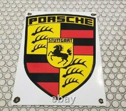 Signe De Concessionnaire Allemand De Station-service De Porsche Porcelaine De Cru Porsche Gas Auto Vw