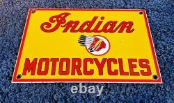 Signe Indien Vintage De Pompe De Station D’service En Porcelaine De Moto