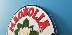 Signe Vintage De Plaque De Plaque De Pompe De Station D’essence De Gaz De Porcelaine De Magnolia