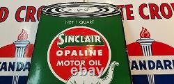 Signe Vintage De Plaque De Pompe De Station-service De Lubrifiant D’huile De Gaz De Porcelaine D’essence De Sinclair