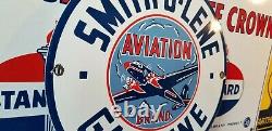 Signe Vintage De Pompe D’aviation De Station-service De Porcelaine D’essence De Smitholene