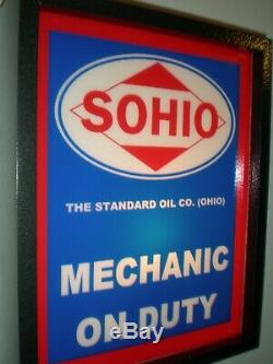 Sohio Standard Service Station Ohio Oil Gas Garage Lighted Publicité Connexion