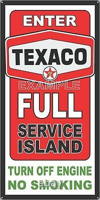 Station D'essence Texaco Service Complet Island Pump Sign Remake Aluminium Taille Options