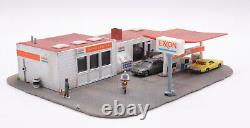Station-service Exxon de station-service de réparation de voitures à l'échelle N détaillée à la main + BONUS