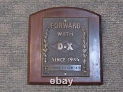 Sunray D-x Oil Company Service Station Bronze Plaque De Gaz Collectible 1936 Signé