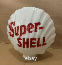 Super Shell Gas Pump Globe Light Glass Service Station Garage Signe Reproduction