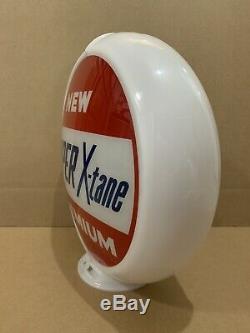 Super X-tane De Pompe À Gaz Globe Lumière Vintage Lentille En Verre Station Service Garage