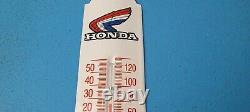 Thermomètre de publicité pour station-service de voitures Honda en porcelaine vintage