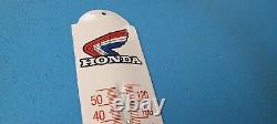 Thermomètre de publicité pour station-service de voitures Honda en porcelaine vintage