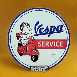 Vespa Essence Vintage Station De Service D'essence De Porcelaine Plaque De Pompe Automatique