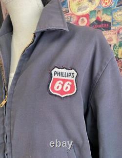 Veste de travail pour hommes Phillips 66 de la station-service Lee Vintage des années 60, taille 42 long.