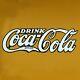 Vieille Coca Cola Porcelaine Die Cut Drink Gas Soda Beverage Service Station Sign